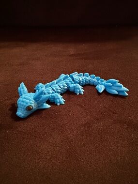 3-D Printed, Articulated Blue Dragon